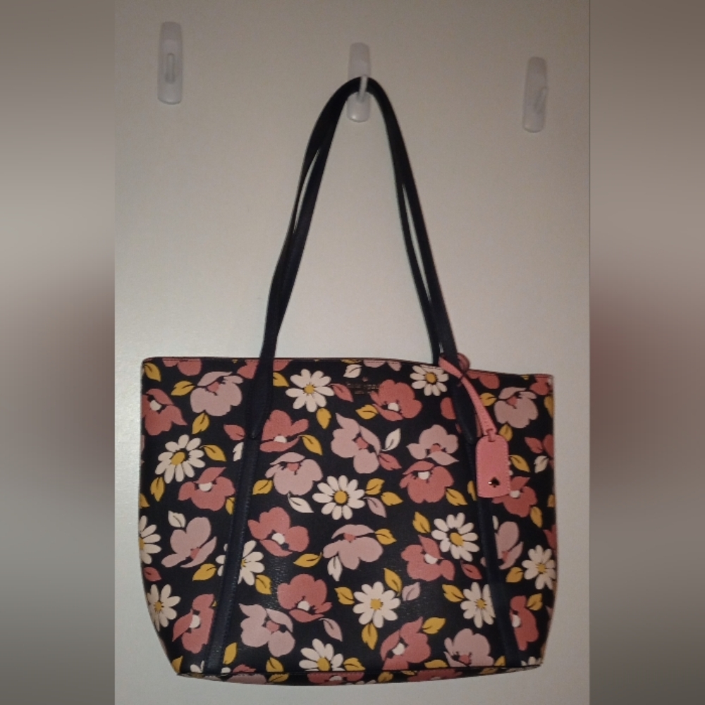 Kate Spade Road Trip Floral Tote Bag - Blue and Pink Floral EUC